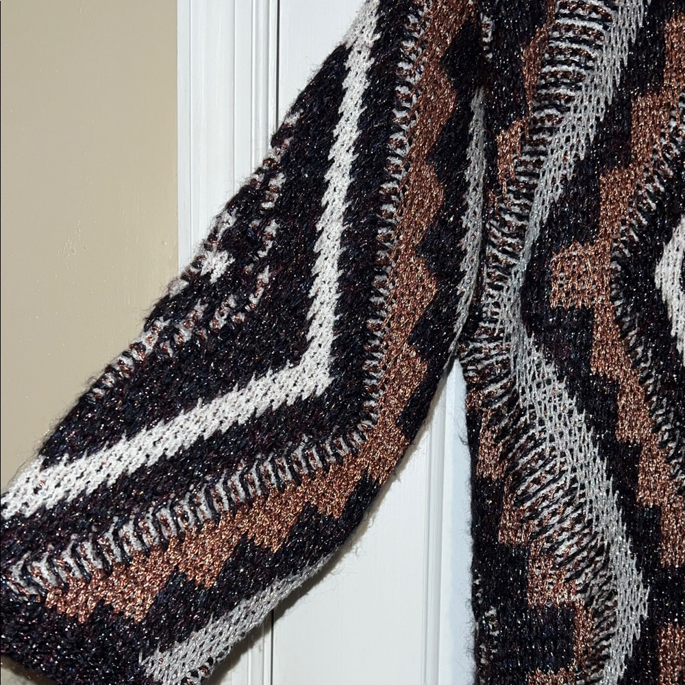 MNG MANGO Rare Oversized Chunky Knit Glittery Boho Cardigan - Picture 14 of 16